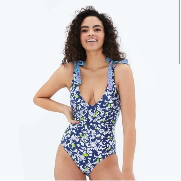 Tanya Taylor x Summersalt Limited Edition Brushstroke One-Piece Swimsuit Size 4 - Picture 3 of 13